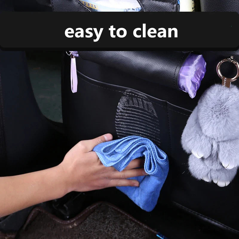 Leather Backseat Car Organizer Storage Bag