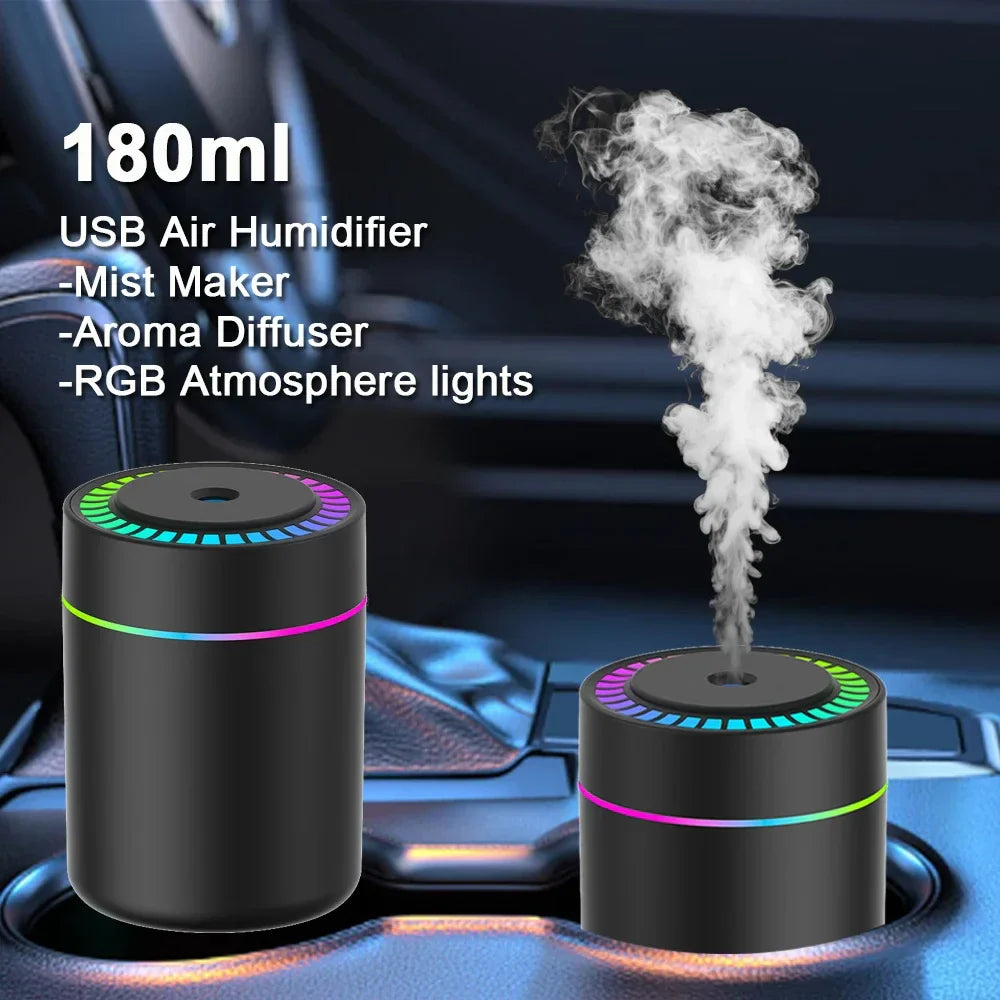 Mini USB Air Humidifier & Aroma Diffuser - 180ML