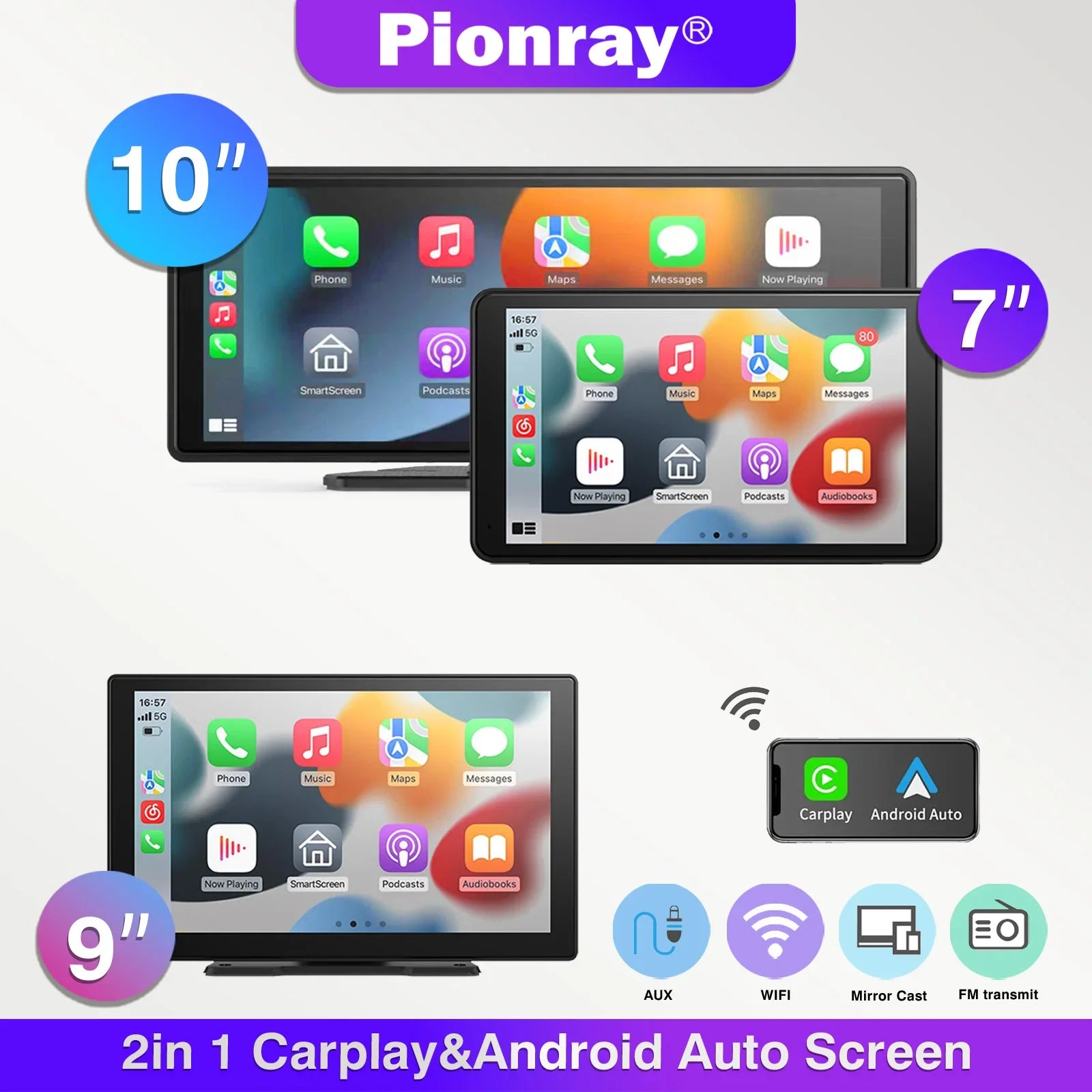 Portable Wireless CarPlay & Android Auto Smart Display