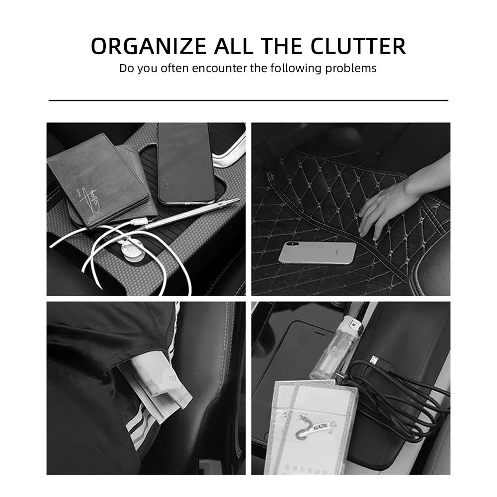 Leather Car Seat Gap Organizer with Cup Holder