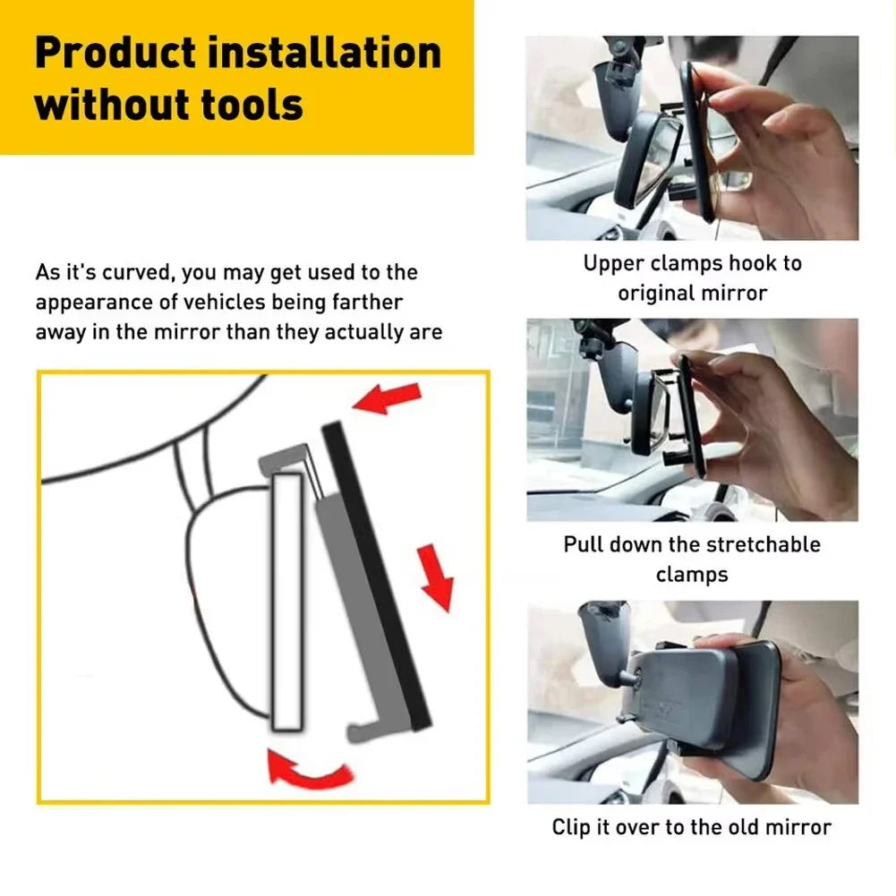 Universal Anti-Glare Wide-Angle Rearview Mirror