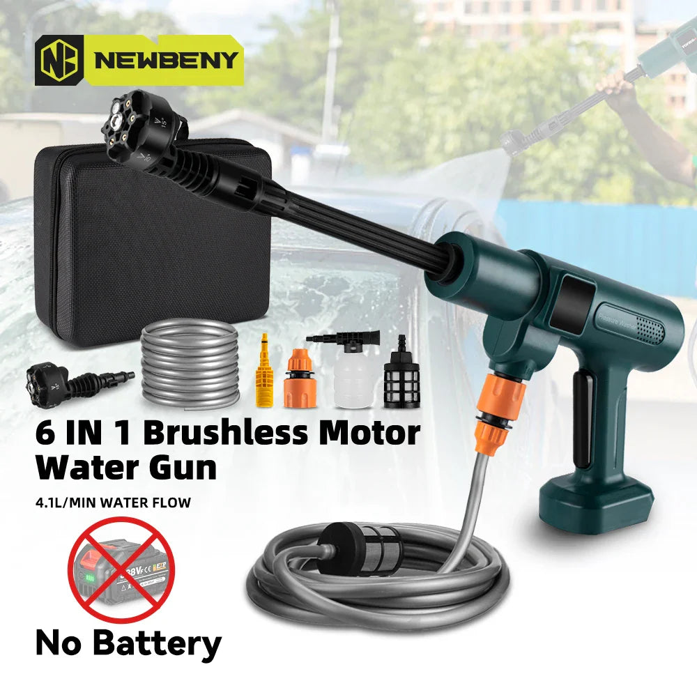 200BAR Cordless High-Pressure Car Washer Gun (6-in-1)