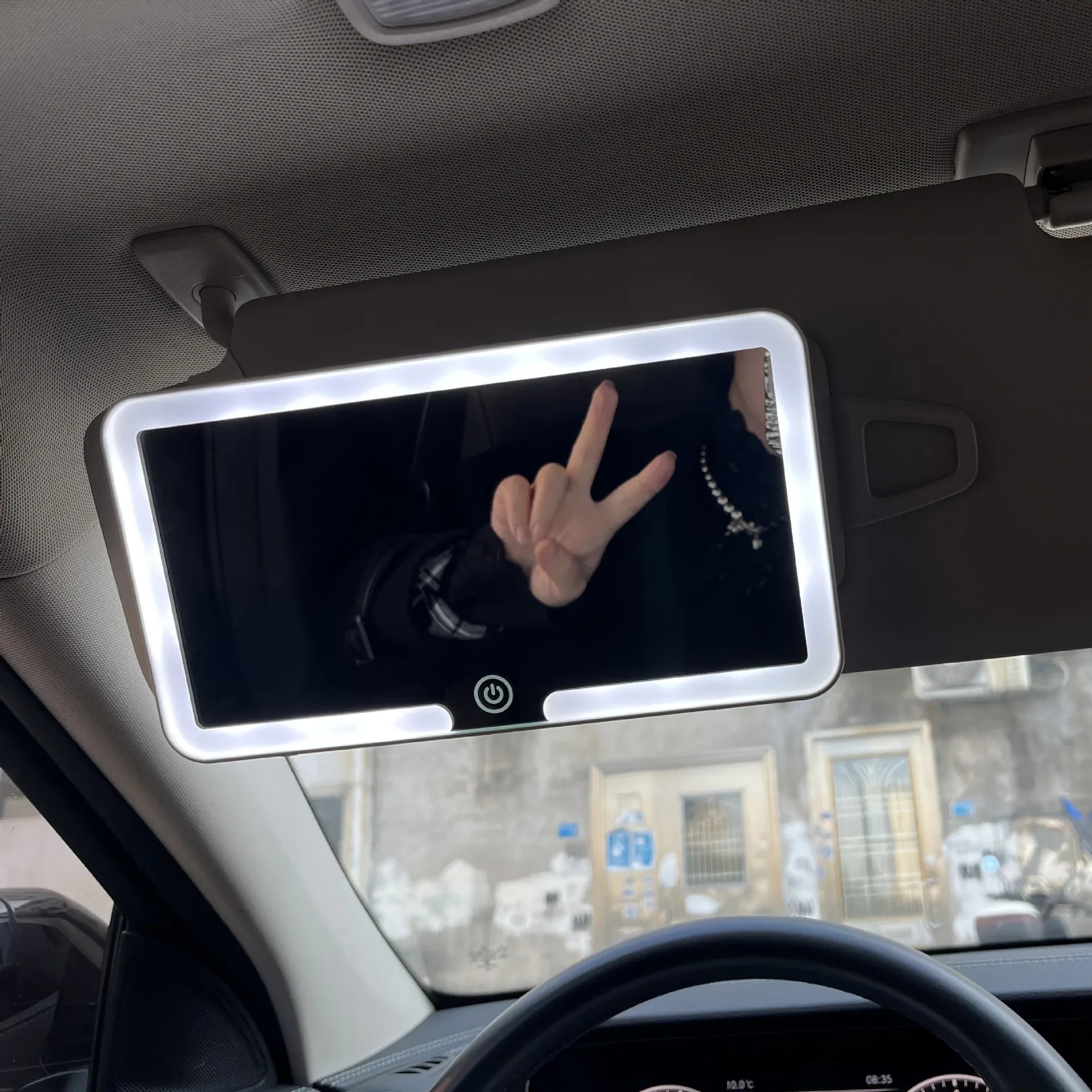 Ultra-Thin HD LED Car Makeup Mirror with Touch Light
