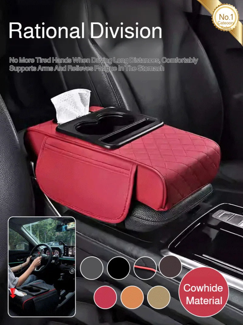 Thick Memory Foam Car Armrest Cushion with Storage