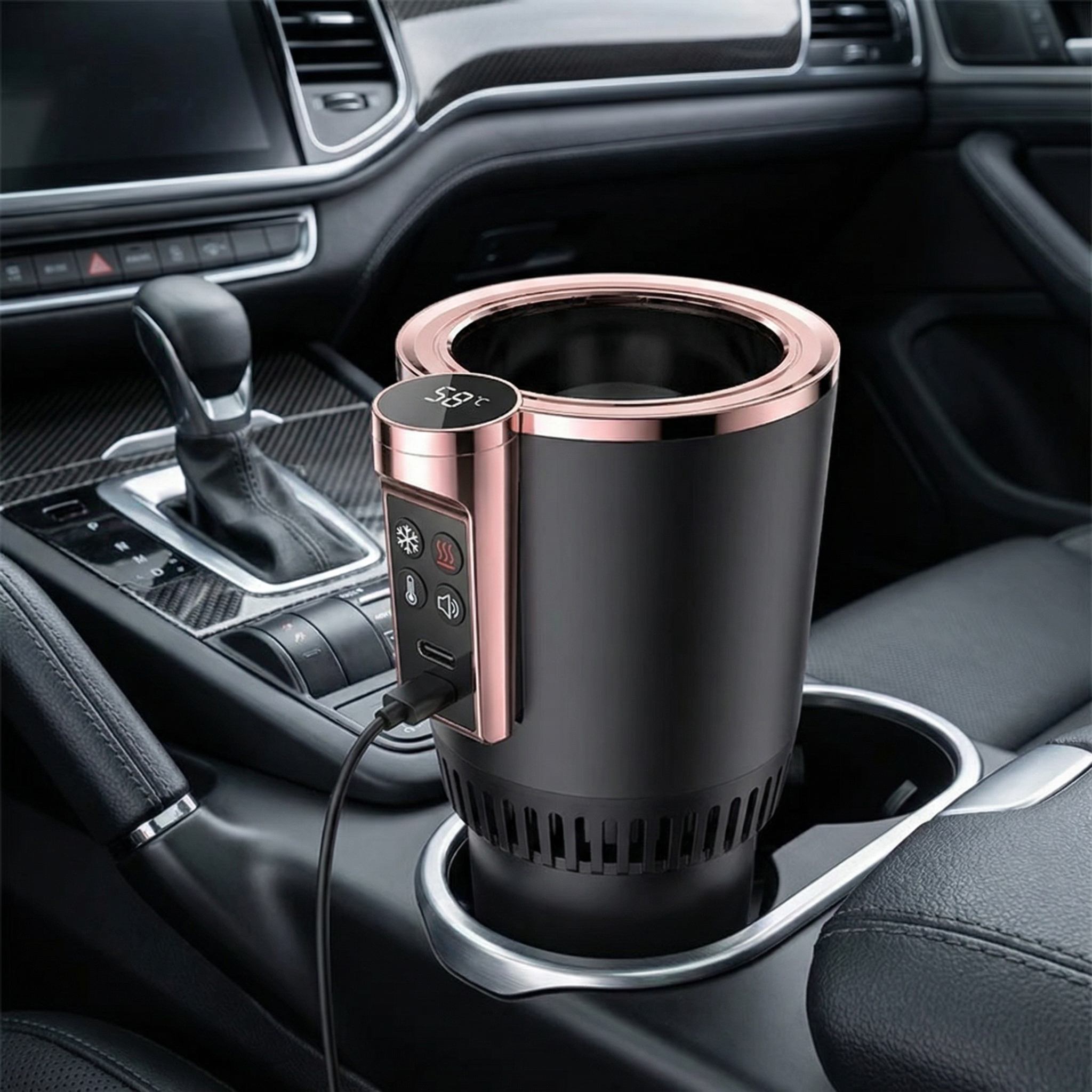 Smart Dual-Temperature Car Cup Holder with Digital Display