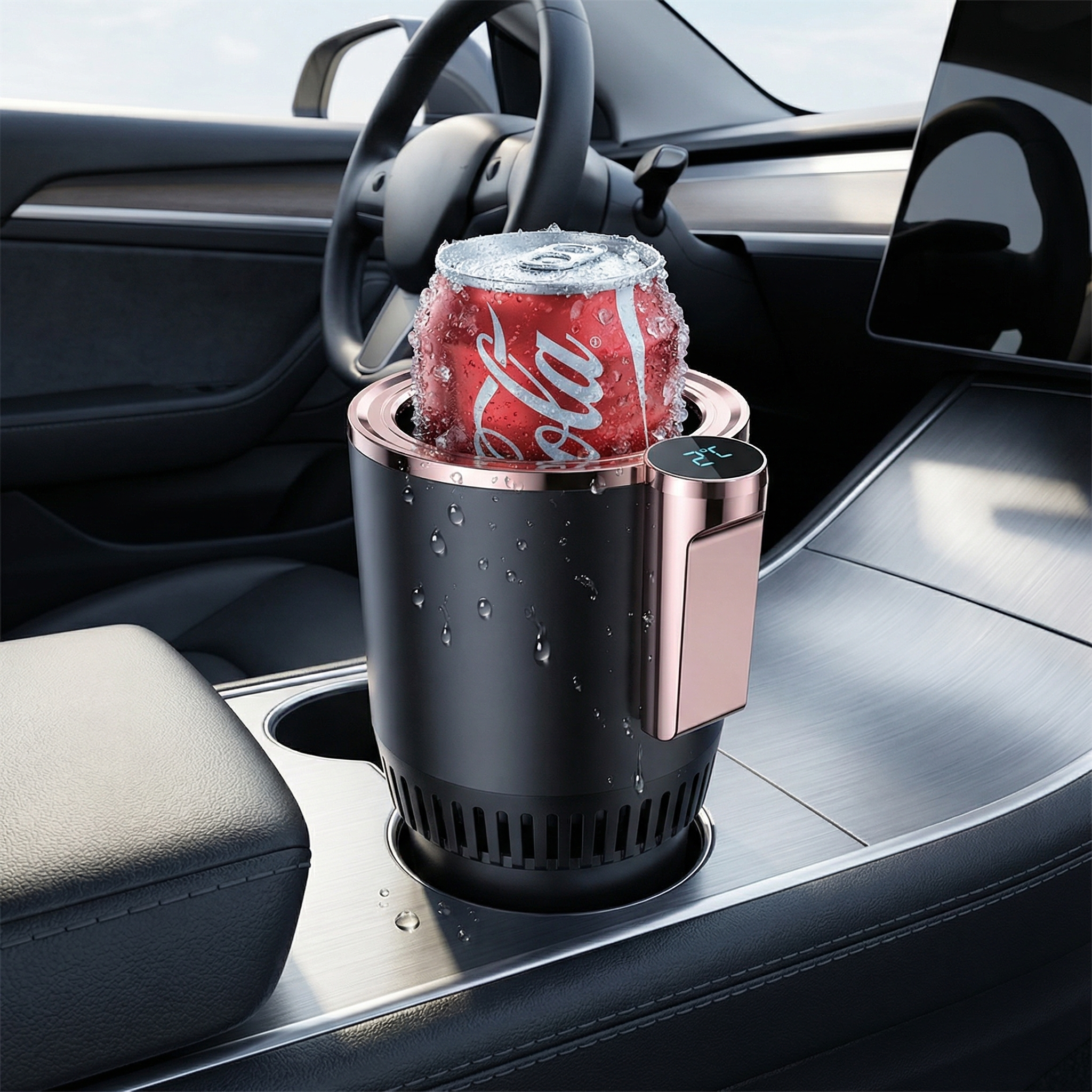 Smart Dual-Temperature Car Cup Holder with Digital Display